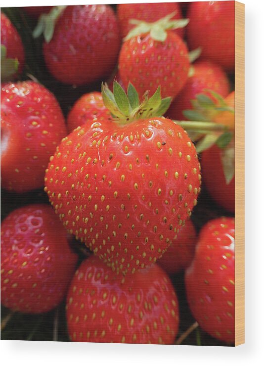 Strawberries Wood Print featuring the photograph Fresh Strawberries by Karen Rispin