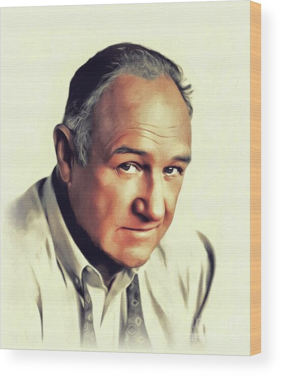 Gene Wood Print featuring the painting Gene Hackman, Classic Actor by Esoterica Art Agency
