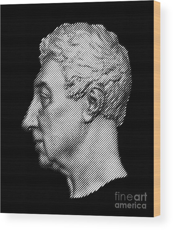 Lafayette Wood Print featuring the digital art general Lafayette, portrait by Cu Biz