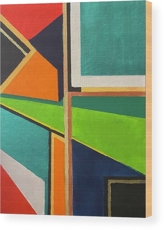 Geometric Art Wood Print featuring the painting Geo III by Crystal Stagg