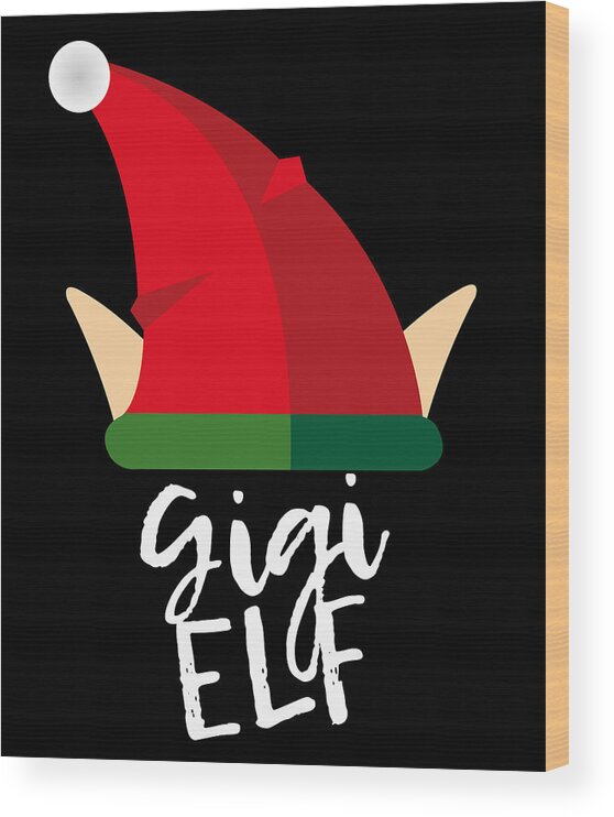 Christmas 2023 Wood Print featuring the digital art Gigi Elf Christmas Costume by Flippin Sweet Gear