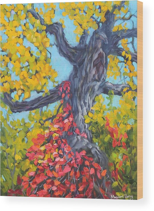 Plein Air Wood Print featuring the painting Goddess Tree by Marian Berg