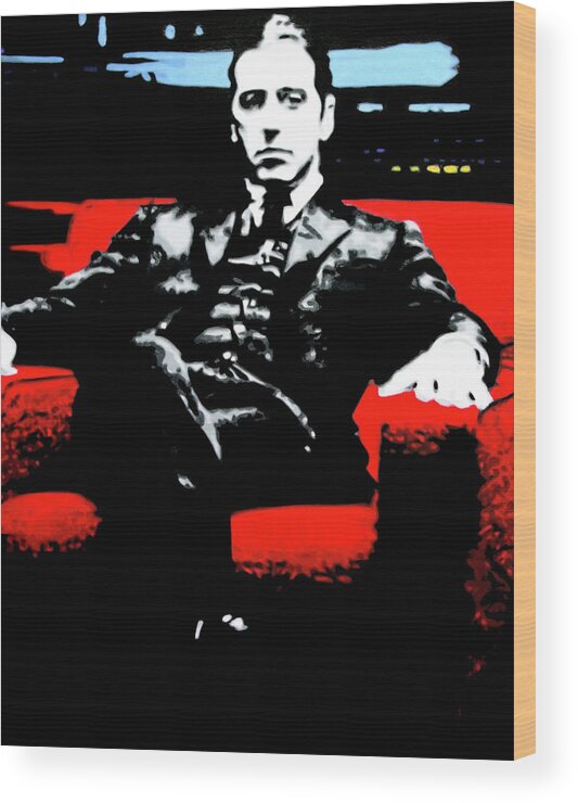 Ludzska Wood Print featuring the painting Godfather by Hood MA Central St Martins London
