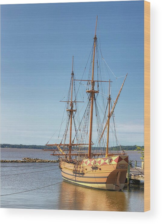 Jamestown Wood Print featuring the photograph Godspeed - Jamestown Settlement Ship by Susan Rissi Tregoning