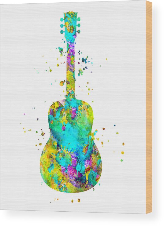 Guitar Wood Print featuring the painting Guitar Art by Zuzi 's