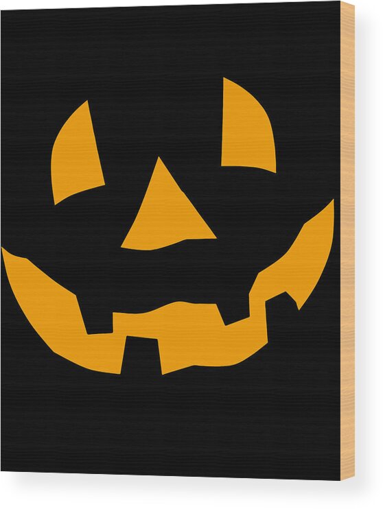 Funny Wood Print featuring the digital art Halloween Pumpkin by Flippin Sweet Gear