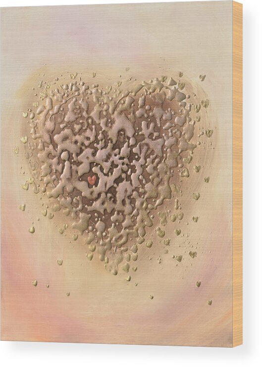 Heart Wood Print featuring the painting Heat Full of Love by Amanda Dagg