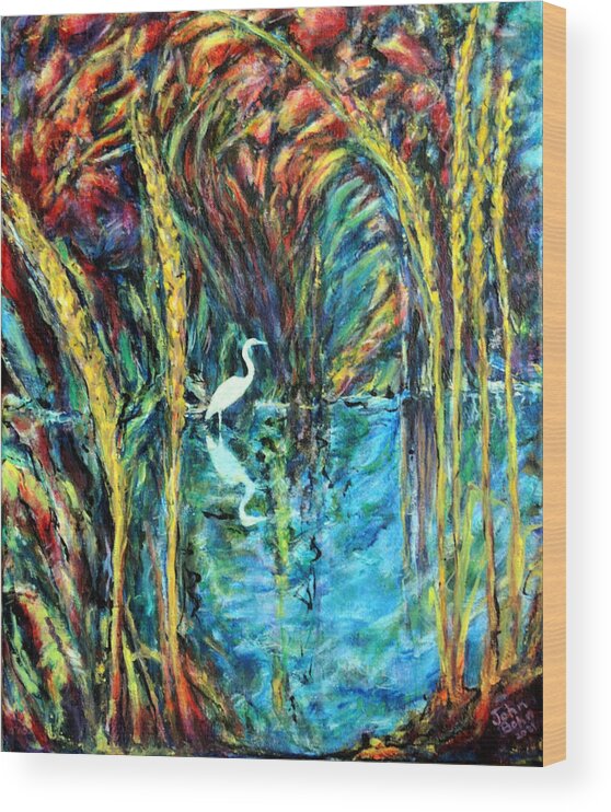 Impressionism Wood Print featuring the painting Hidden Pond by John Bohn