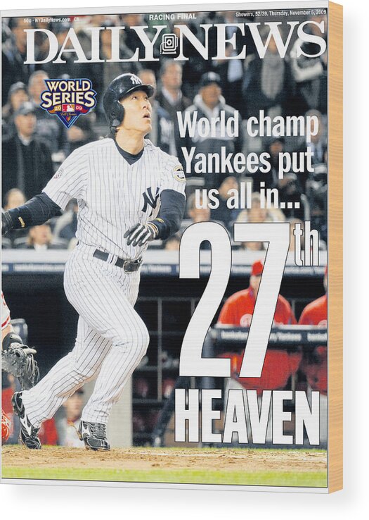 American League Baseball Wood Print featuring the photograph Hideki Matsui by New York Daily News Archive