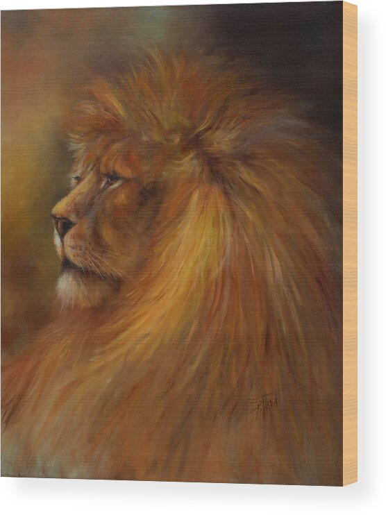 Waiting Room Décor Wood Print featuring the painting His Majesty by Lynne Pittard