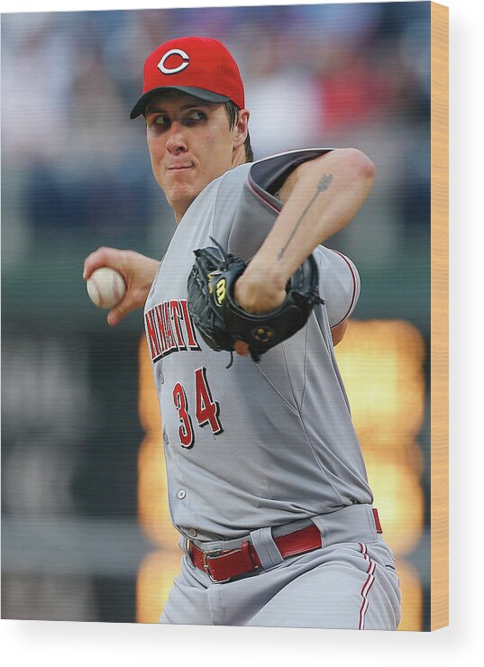 Second Inning Wood Print featuring the photograph Homer Bailey by Rich Schultz