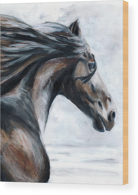 Denise Wood Print featuring the painting Horse by Denise Deiloh