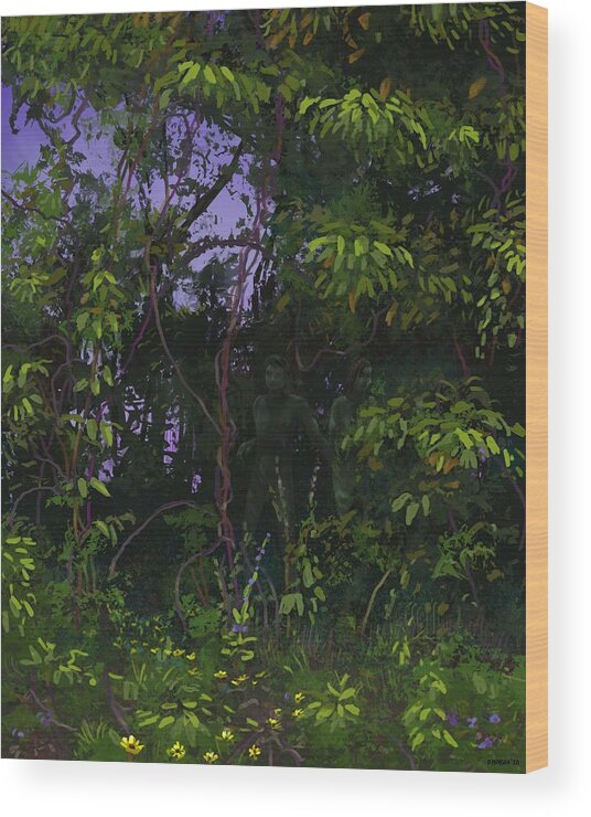 Garden Wood Print featuring the painting In The Garden by Don Morgan
