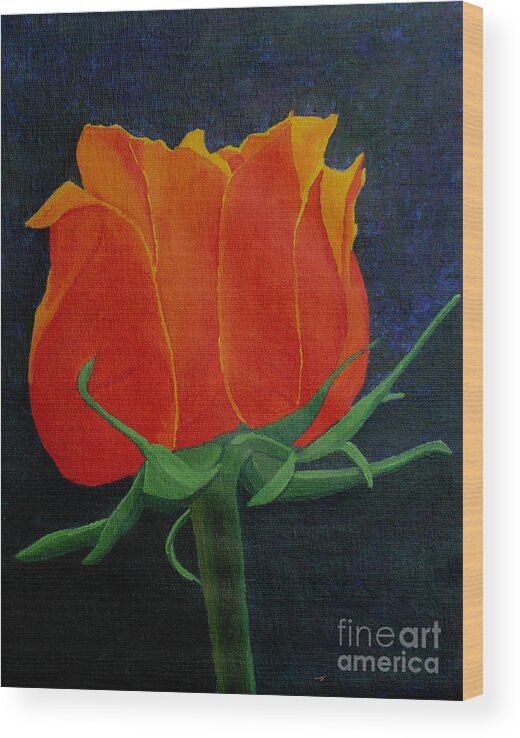 Rose Wood Print featuring the painting Inner Glow by Anthony Dunphy