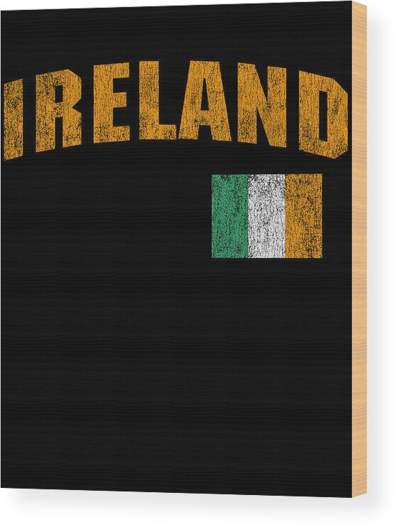Ireland Wood Print featuring the digital art Ireland Retro by Flippin Sweet Gear