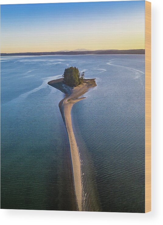 Drone Wood Print featuring the photograph Island Low Tide by Clinton Ward