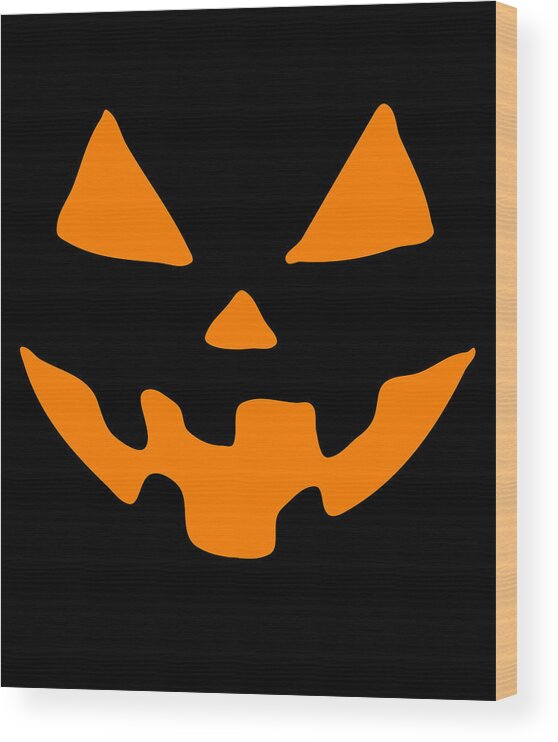 Halloween Wood Print featuring the digital art Jack-O-Lantern Pumpkin Halloween by Flippin Sweet Gear