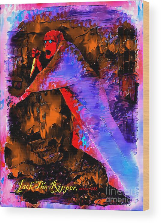 Wingsdomain Wood Print featuring the mixed media Jack The Ripper 20220629 by Wingsdomain Art and Photography