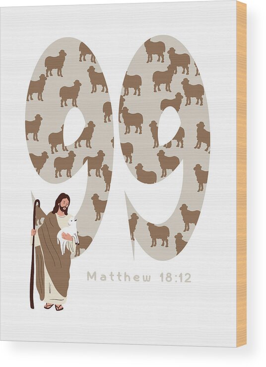 Jesus Leaves The 99 Sheep Wood Print featuring the digital art Jesus Leaves the 99 Sheep by Bob Pardue