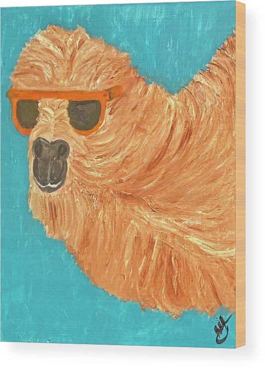 Camel. Pets. Pet Art Wood Print featuring the painting Joe Cool Camel by Anita Hummel