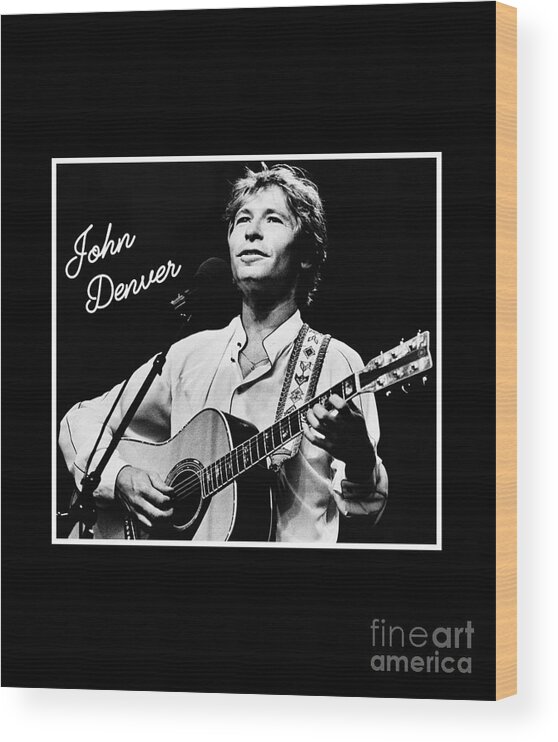 John Denver Wood Print featuring the digital art John Denver Country Music Lovers by Notorious Artist