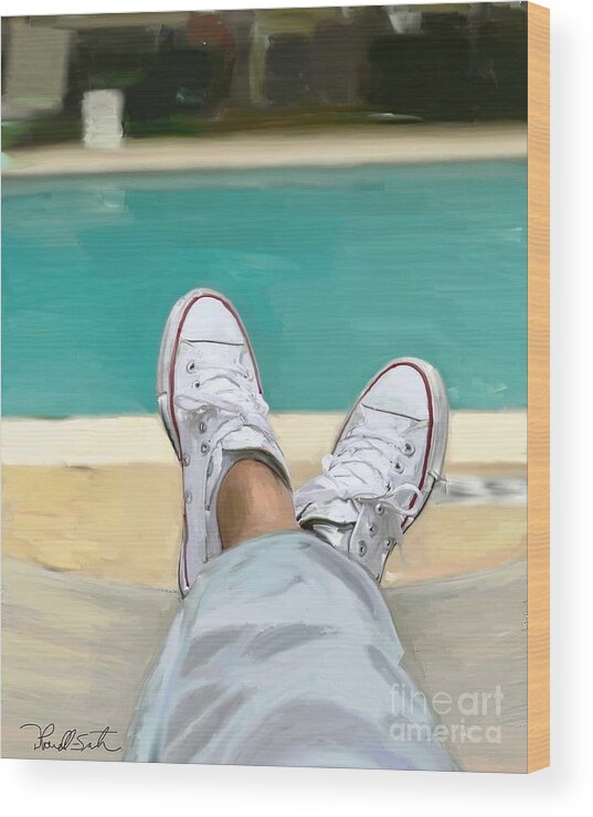 Chuck Taylors Wood Print featuring the digital art Just me and my Chucks by D Powell-Smith