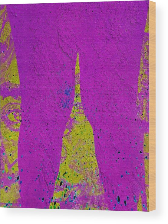 Knock-knees Eyes Person Girl Abstract Software Ipad-air Iphone Sandiego California Purple Rough Person Girl Knees Pants Pea-green Photograph Wood Print featuring the digital art Knock Knees and Eyes by Kathleen Boyles