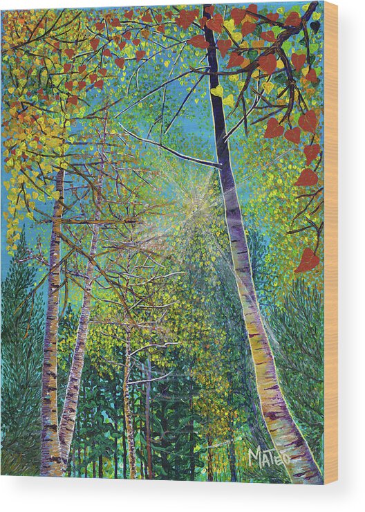 Nederland Wood Print featuring the painting La luz. Nederland, Colorado. by ArtStudio Mateo