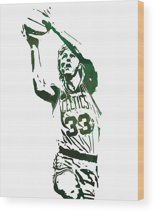 Larry Bird Boston Celtics Pixel Art 6 Mixed Media by Joe Hamilton