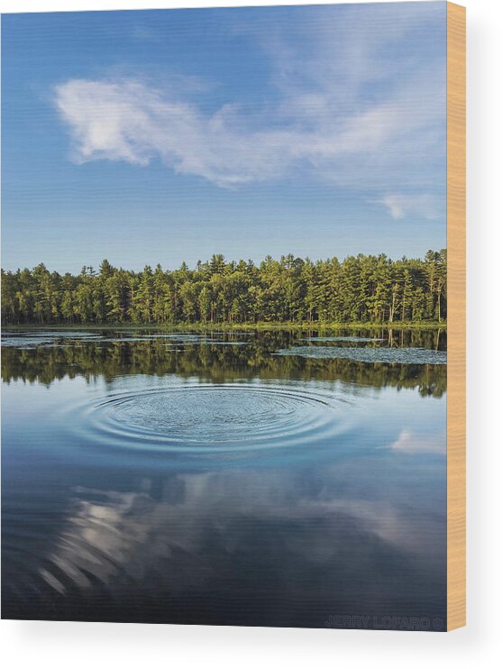 Water Wood Print featuring the photograph Lazy Cloud Ripple by Jerry LoFaro