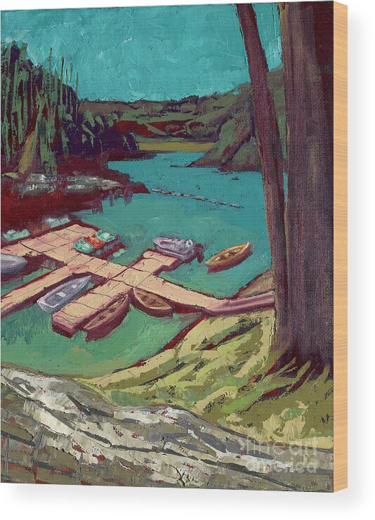Kayak Wood Print featuring the painting Loch Lomond by PJ Kirk
