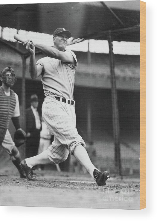 1930-1939 Wood Print featuring the photograph Lou Gehrig by Transcendental Graphics