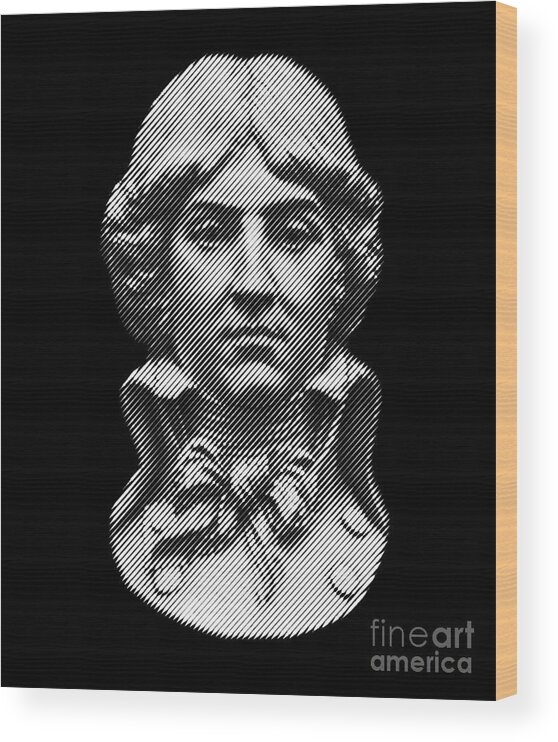 French Wood Print featuring the digital art Louis Antoine de Saint-Just, portrait by Cu Biz