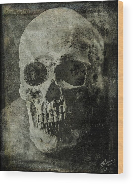 Skull Wood Print featuring the photograph Macabre Skull 2 by Roseanne Jones