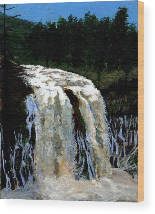 Waterfall Wood Print featuring the painting MacArthur-Burney Falls by Alice Leggett