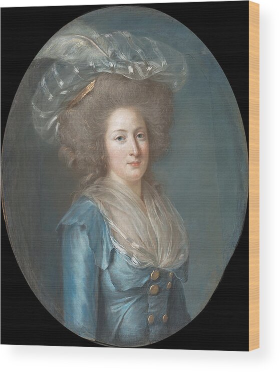 Adelaide Labille-guiard Wood Print featuring the drawing Madame Elisabeth de France by Adelaide Labille-Guiard