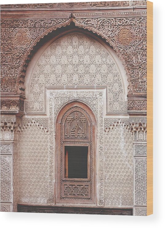 Morocco Wood Print featuring the photograph Madrasa Window by Lupen Grainne