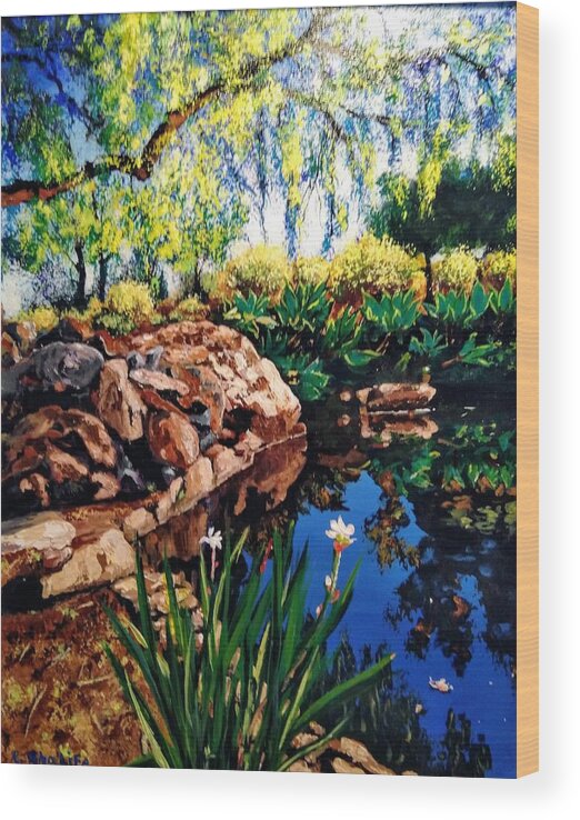 Man Made Oasis Wood Print featuring the painting Man made oasis by Ray Khalife