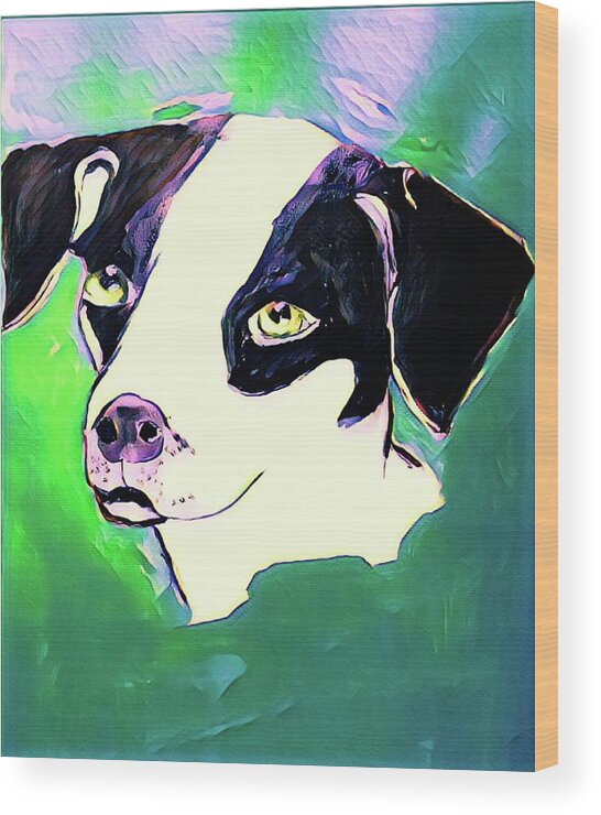 Dogs Wood Print featuring the painting Mankinds Best Friend by Rusty Gladdish