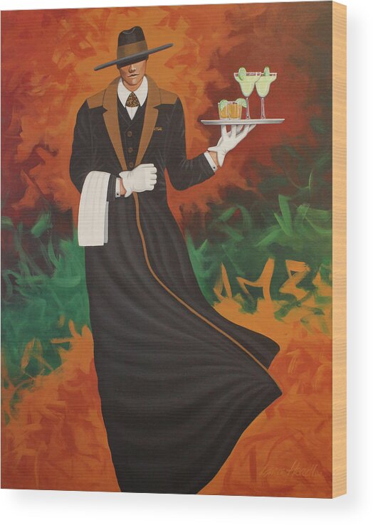 Butler. Margaritas Wood Print featuring the painting Margarita Butler by Lance Headlee