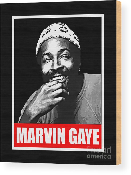 Marvin Gaye Wood Print featuring the digital art Marvin Gaye Pop Art Poster by Notorious Artist