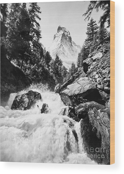 1905 Wood Print featuring the photograph Matterhorn, c1905 by Granger