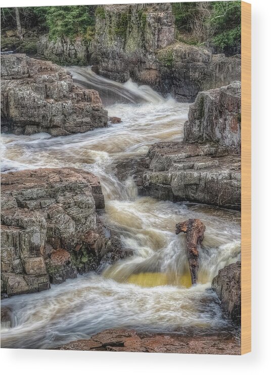 Waterfall Wood Print featuring the photograph Meander by Brad Bellisle