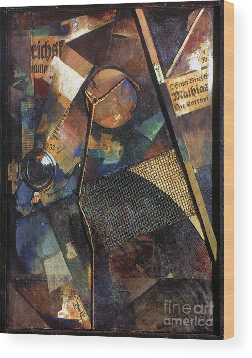 1920 Wood Print featuring the painting Merzbild, 25a by Kurt Schwitters