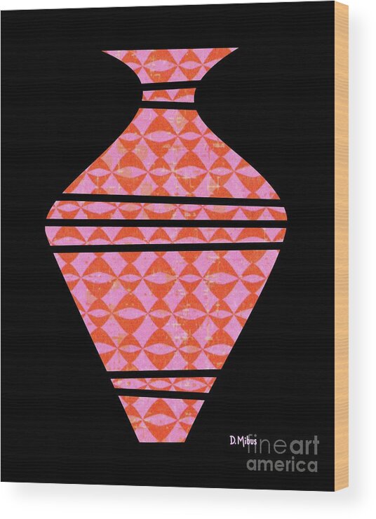 Mid Century Wood Print featuring the digital art Mid Mod Vase by Donna Mibus