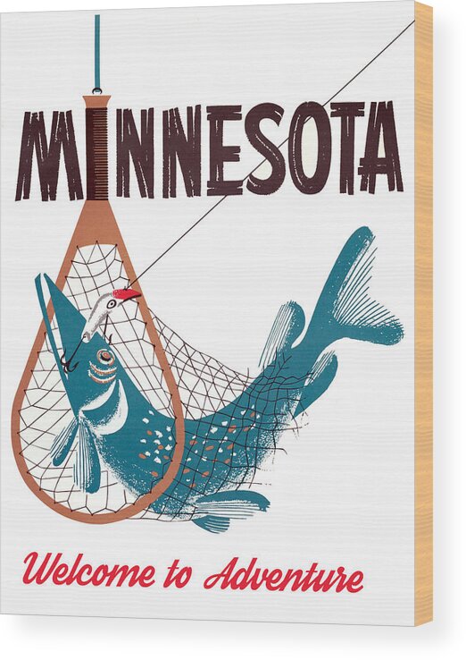 Minnesota Wood Print featuring the digital art Minnesota Hook by Long Shot