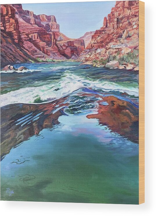 Water Wood Print featuring the painting Momentum, Grand Canyon by Page Holland