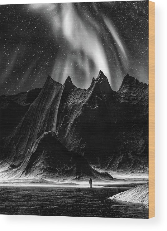 Fine Art Wood Print featuring the photograph Moon escape by Sofie Conte