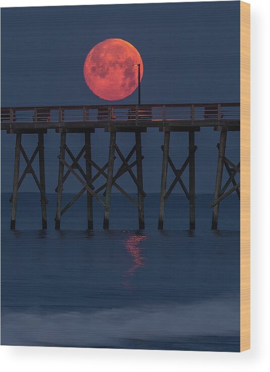 Fullmoon Wood Print featuring the photograph Moonset by Nick Noble