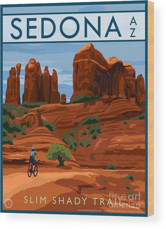 Mountain Biking Slim Shady Trail, Sedona, Arizona Wood Print